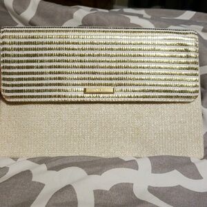Stella & Dot Gold and Cream Clutch